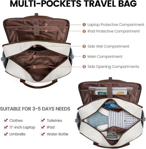 LOVEVOOK Weekender Travel Duffel Bag, Personal Item Duffle Bags for Women with Laptop Compartment, Overnight Bag with Toiletry Bag, Yoga Gym Bag with Wet Pocket, Hospital Bag for Labor and Delivery in Kuwait