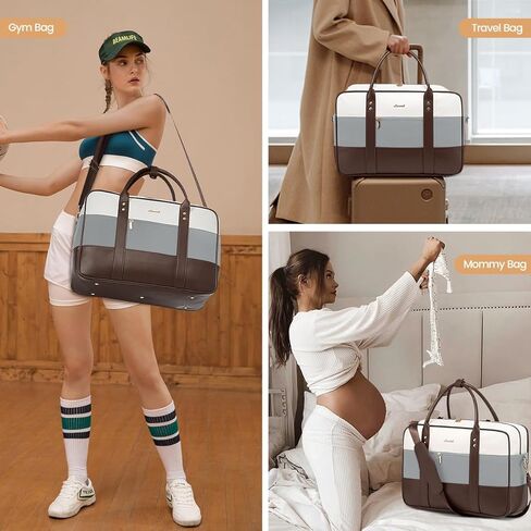LOVEVOOK Weekender Travel Duffel Bag, Personal Item Duffle Bags for Women with Laptop Compartment, Overnight Bag with Toiletry Bag, Yoga Gym Bag with Wet Pocket, Hospital Bag for Labor and Delivery in Kuwait