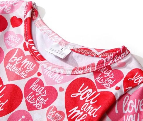 Toddler Girls Valentine's Day Twirl Dress Love and Heart Long Sleeve Dresses in Saudi Arabia