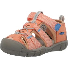 KEEN Seacamp 2 CNX Closed Toe Sandals, Papaya Punch/Marina, 12 US Unisex Little Kid in Kuwait