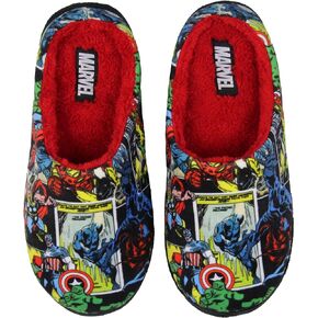 شبشب إسفنجي مبطن بالصوف من Bioworld Marvel Avengers Retro Comic Strip للرجال والنساء، شباشب منزلية للداخل والخارج in Kuwait