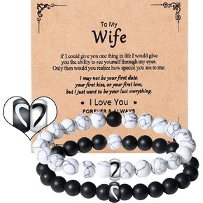 MAIBAOTA Couples Bracelets, Matching His and Hers Bracelets, Couple Jewelry Gifts for Boyfriends Girlfriends Hsuband Wife, Valentines Day Anniversary Birthday Gifts