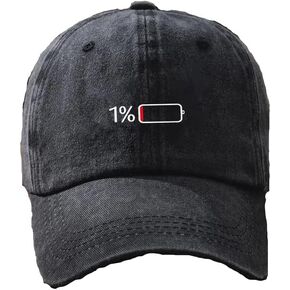 J.Style. Unisex 1% Low Battery Symbol Meme Baseball Cap (Dark Gary) in Saudi Arabia