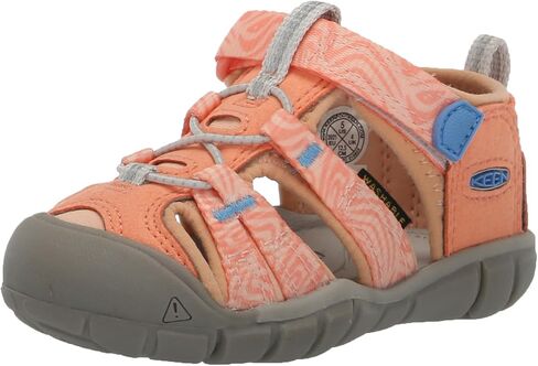 KEEN Kids Seacamp 2 CNX Closed Toe Sandals, Papaya Punch/Marina, 6 US Unisex Toddler in Kuwait