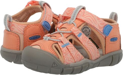 KEEN Kids Seacamp 2 CNX Closed Toe Sandals, Papaya Punch/Marina, 6 US Unisex Toddler in Kuwait