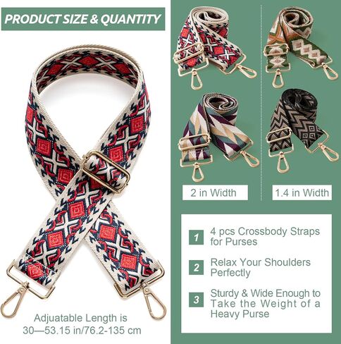 YedsIntu 4 قطع من أحزمة المحفظة البديلة وحزام الكتف العريض وحزام قابل للتعديل لحقائب اليد in Kuwait