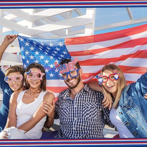 Liliful 24 Pcs 4th of July Paper Glasses Patriotic Party Sunglasses American Flag Sunglasses Red Blue White USA Sunglasses for Kid Adult, 4th of July Accessories Independence Memorial Day Party Prop in Saudi Arabia