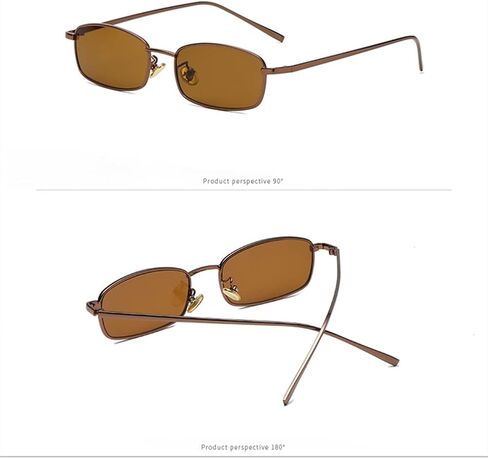 WDZAYXC Classic Rectangular Sunglasses Retro Slim Metal Frame Glasses Vintage Rectangle Candy Color Sunglasses in Saudi Arabia