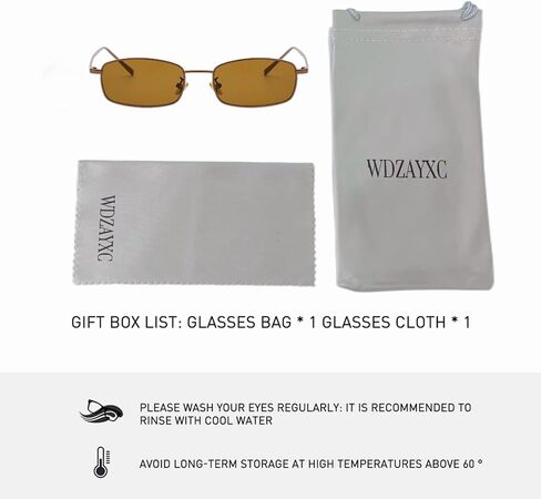 WDZAYXC Classic Rectangular Sunglasses Retro Slim Metal Frame Glasses Vintage Rectangle Candy Color Sunglasses in Saudi Arabia
