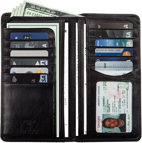 Tony Perotti Mens Long Bifold Checkbook Cover Wallet Multi Card Pocket Holder Italian Leather in Kuwait