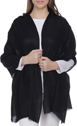 Cashmere Scarf Made in Kashmir (Gift Pack) Merino Wool Silk Cashmere Large Superfine Pashmina Unisex in Kuwait