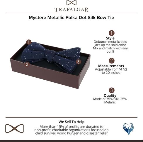 Trafalgar Men's Mystere Metallic Polka Dot Silk Bow Tie in Saudi Arabia
