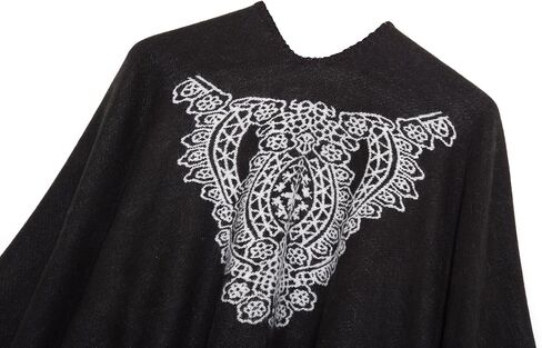 Urban CoCo Women's Vintage Pattern Open Front Poncho Cape Shawl Winter Shawl Wraps in Kuwait