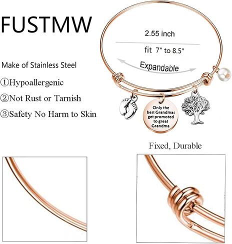 FUSTMW الطفل يكشف عن هدية للجدة سوار الجدة الجديدة فقط أفضل الجدات الحصول على ترقية إلى الجدة العظيمة هدية إعلان الطفل in Saudi Arabia