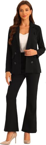 Allegra K Business Work Suit Set for Women's 2 Piece Notched Lapel Blazer and Long Pants in Saudi Arabia