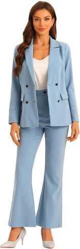 Allegra K Business Work Suit Set for Women's 2 Piece Notched Lapel Blazer and Long Pants in Saudi Arabia
