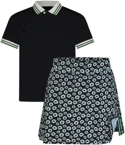 Marie Birdie Bundle Go Ask Alice Short Sleeve Black + Go Ask Alice Skirt Daisy with Pockets and Shorts - Junior Girls Golf Outfit for Teens and Tweens 16 Years Old in Kuwait