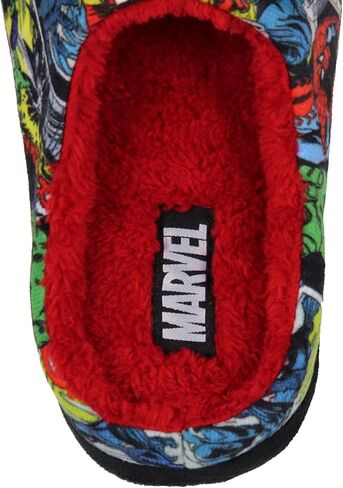 شبشب إسفنجي مبطن بالصوف من Bioworld Marvel Avengers Retro Comic Strip للرجال والنساء، شباشب منزلية للداخل والخارج in Kuwait