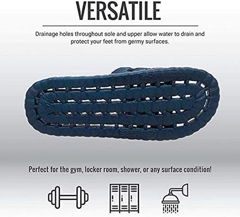 TECS Mens Quick Drying Lightweight Water Shoe with Open Toe, Rubber Sole with Drainage Hole Water Shoe for Beach, Showers, House Slipper, Dorms, Outdoor and Versatile Use in Kuwait