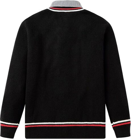 LittleSpring 2-Piece Kids V-Neck Sweater and Long Sleeve Button Down Striped Shirt Set in Saudi Arabia