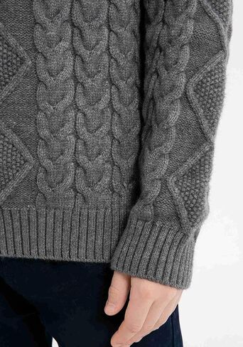 SMILING PINKER Boys Pullover Sweater Buttons Foldover Collar Cable Knit Winter Chunky Tops in Kuwait