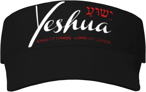 Yeshua Jesus Christian واقي من الشمس قبعة رياضية قابلة للتعديل قبعة الشمس للشاطئ وحمام السباحة والتنس للجنسين باللون الأسود in Kuwait