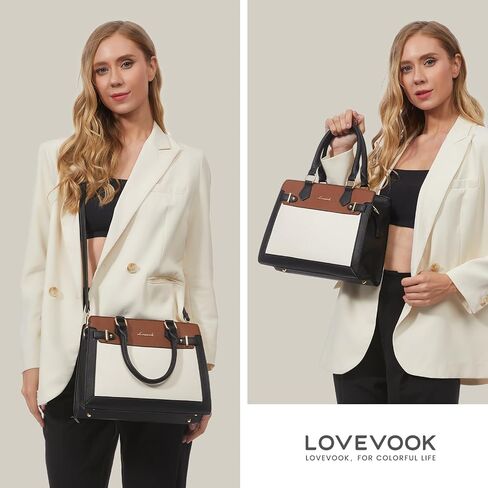 محافظ وحقائب يد من LOVEVOOK للنساء، حقيبة كتف كبيرة ومحفظة سوداء ومقبض علوي من جلد البولي يوريثان للسيدات in Kuwait