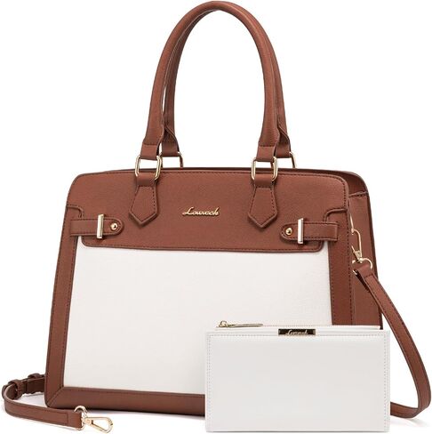 LOVEVOOK Purses and Handbags for Women, Tote Shoulder Bag Satchel Black Purse and PU Leather Top Handle for ladies in Kuwait