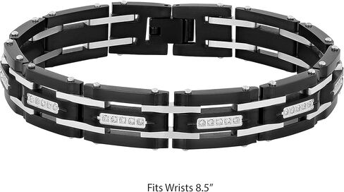 1/2 Cttw Lab Grown Diamond Stainless Steel Chain Link Bracelet (G-H Color, SI1-SI2 Clarity) - 8-1/2" - Choice of Color in Saudi Arabia