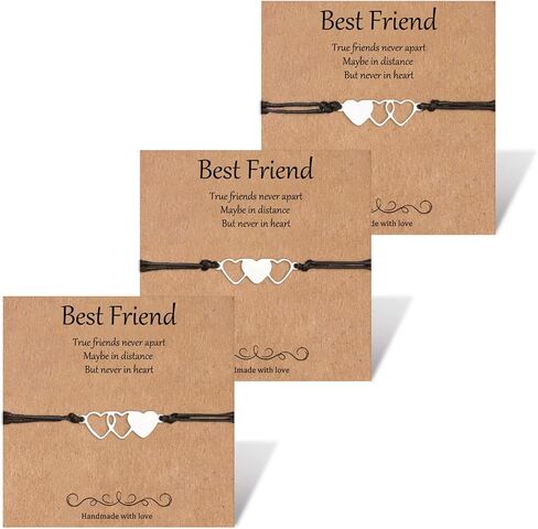 Friendship Bracelets for 3, Trio Bracelets for Best Friends, Sister Matching Distance Bracelet, Adjustable Birthday Friendship Jewelry Gifts for Women Girl Bff in Saudi Arabia