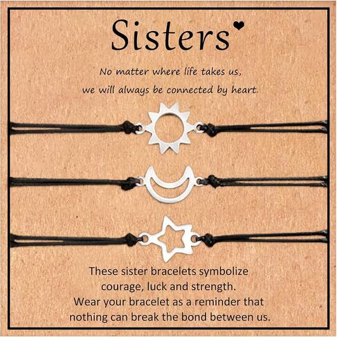 Friendship Bracelets for 3, Trio Bracelets for Best Friends, Sister Matching Distance Bracelet, Adjustable Birthday Friendship Jewelry Gifts for Women Girl Bff in Saudi Arabia
