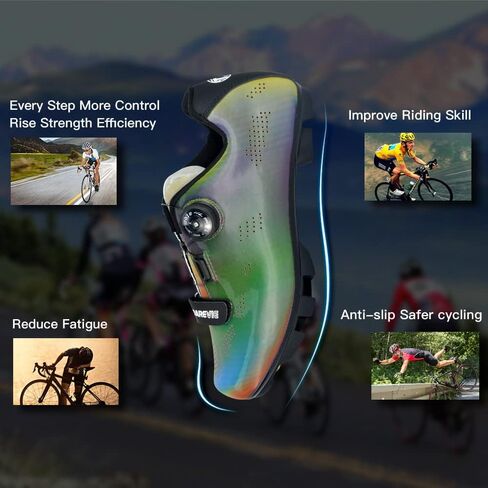 أحذية Darevie الرجالية لركوب الدراجات MTB، أحذية الدراجة الجبلية مع مشبك متعدد الوظائف بدون دواسة حذاء ركوب الدراجات الملون العاكس in Kuwait