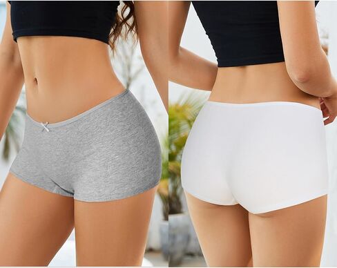 Uizuooy Boxers for Women Soft Stretch Boy Shorts Panties Seamless Underwear Cotton Sleep Shorts 6 Pack, 3901 in Saudi Arabia