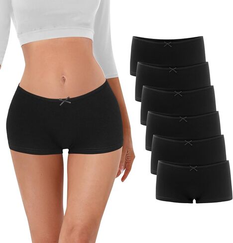 Uizuooy Boxers for Women Soft Stretch Boy Shorts Panties Seamless Underwear Cotton Sleep Shorts 6 Pack, 3901 in Saudi Arabia