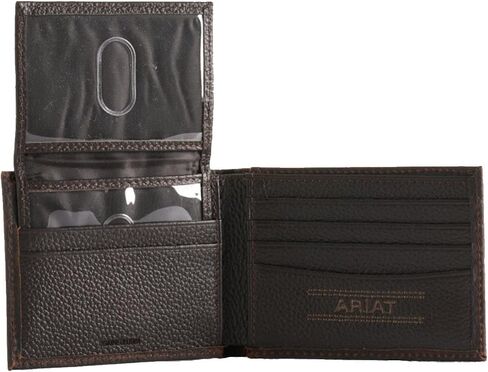 ARIAT Men's Brown Leather Bifold Wallet with Mexico Flag Logo in Saudi Arabia