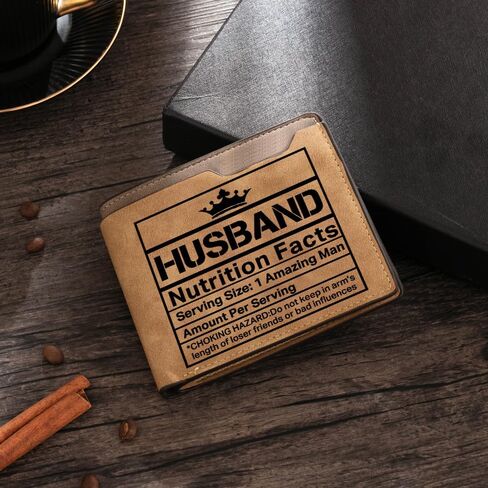 Luxladis Personalized Custom Wallets for Men Engraved Leather Photo Wallet Gift for Husband Boyfriend (B-husband wallet) in Saudi Arabia