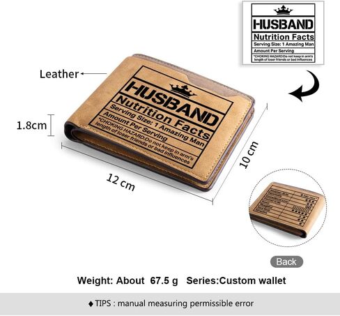 Luxladis Personalized Custom Wallets for Men Engraved Leather Photo Wallet Gift for Husband Boyfriend (B-husband wallet) in Saudi Arabia