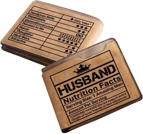 Luxladis Personalized Custom Wallets for Men Engraved Leather Photo Wallet Gift for Husband Boyfriend (B-husband wallet) in Saudi Arabia