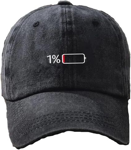 J.Style. Unisex 1% Low Battery Symbol Meme Baseball Cap (Dark Gary) in Saudi Arabia