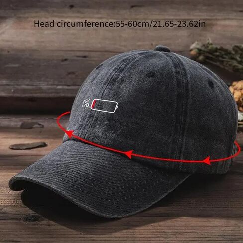 J.Style. Unisex 1% Low Battery Symbol Meme Baseball Cap (Dark Gary) in Saudi Arabia