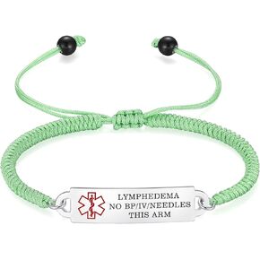 AOAMID Medical Alert Bracelets for Women Adjustable Personalized Free Engrave Medical ID Bracelets 6.5-8 Inch