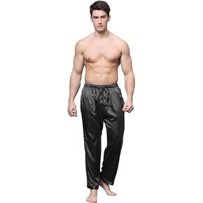 Tony & Candice Men's Satin Pajama Pants Long PJ Bottoms