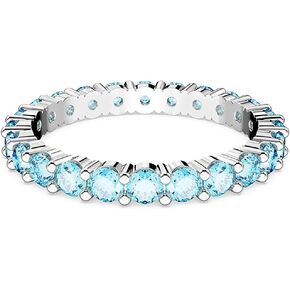 SWAROVSKI Matrix Ring, Aquamarine-Blue Crystals on a Rhodium Finished Band in Kuwait