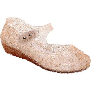 Libbook Girls Jelly Shoes، صنادل الأميرة المسطحة المستوحاة من فروزن، صنادل فستان الأميرة للأطفال الصغار ملكة الثلج جيليز ماري جين أزياء تنكرية لعيد الميلاد