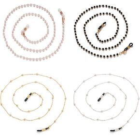 WOXVM 4 Pcs Eyeglass Chains for Women Beaded Sunglasses Strap Holder Elegant Glasses Chain Eyewear Retainer Lanyard Necklace in Kuwait