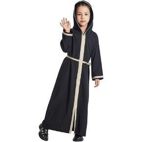 Muslim Girl Abaya Dress Hooded Dubai Attire Islamic Modest Arabian Dresses Maxi Arabic Eid Middle East Ramadan Thobe