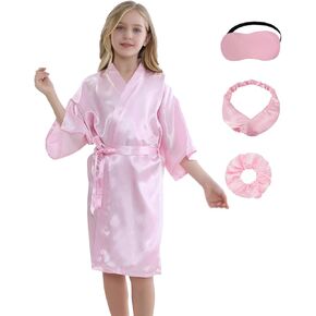 MEEYI Girls Silky Robes Birthday Girl Spa Party Wedding Bridal Party Flower Girl Robe Kimono