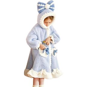 روب حمام للفتيات بغطاء للرأس من Nifyto Princess، رداء حمام للأميرة من الصوف الأزرق مع غطاء للرأس in Kuwait