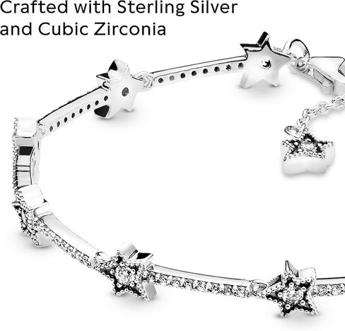 Pandora Celestial Stars Bracelet - Sterling Silver & Cubic Zirconia Bracelet for Women - Gift for Her - 7.1" in Saudi Arabia