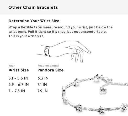 Pandora Celestial Stars Bracelet - Sterling Silver & Cubic Zirconia Bracelet for Women - Gift for Her - 7.1" in Saudi Arabia